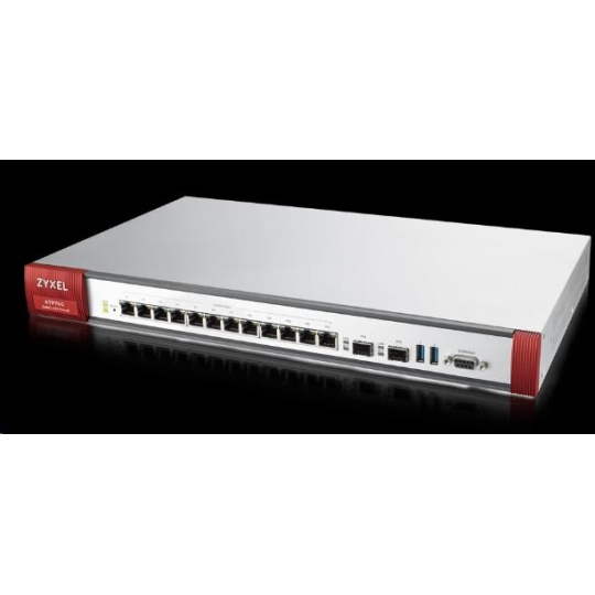 Firewall Zyxel ATP700, 12 gigabitových používateľsky definovateľných portov, 2*SFP, 2* USB s balíkom na 1 rok