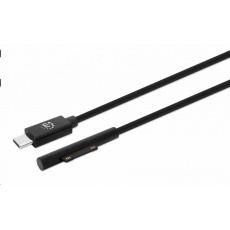 Manhattan nabíjací kábel, nabíjací kábel Surface Connect k USB-C (M/M), 15 V / 3 A, 1.8 m, čierna Manhattan nabíjací kábel, nabíjací kábel Surface Connect k USB-C (M/M), 15 V / 3 A, 1.8 m, čierna