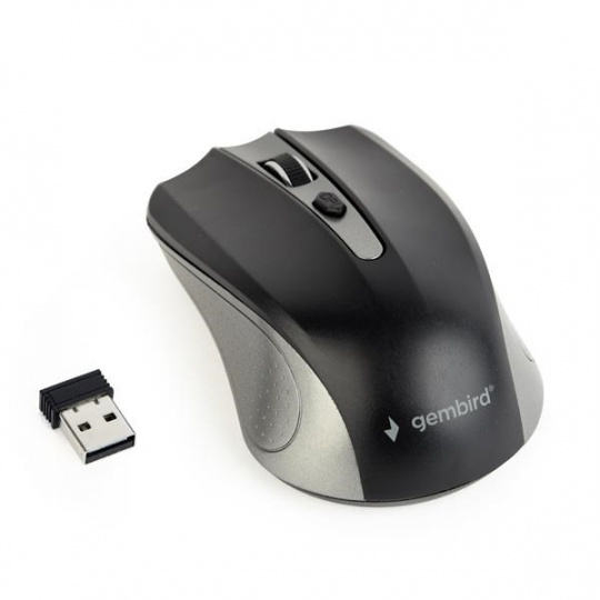 Myš GEMBIRD MUSW-4B-04-GB, šedo-čierna, bezdrôtová, USB nano prijímač