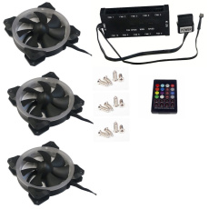 EUROCASE ventilátor RGB 120mm (Turbine blade, FullControl Led), set 3ks + controller EUROCASE ventilátor RGB 120mm (Turbine blade, FullControl Led), set 3ks + controller