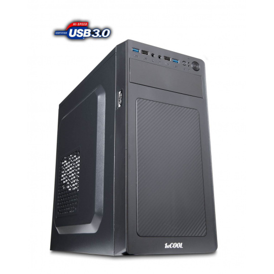 skriňa 1stCOOL STEP 3 ver.3 + čítačka kariet, micro ATX, AU, 2XUSB 3.0 + 2x USB 2.0, bez napájania, čierna