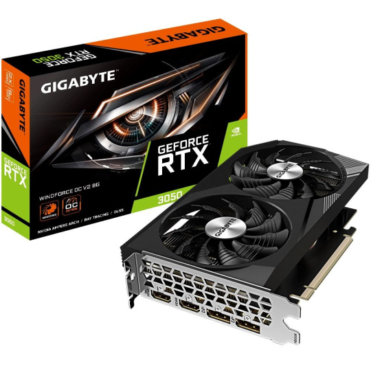 GIGABYTE VGA NVIDIA GeForce RTX 3050 WINDFORCE OC 8G V2, 8GB GDDR6, 2xDP, 2xHDMI