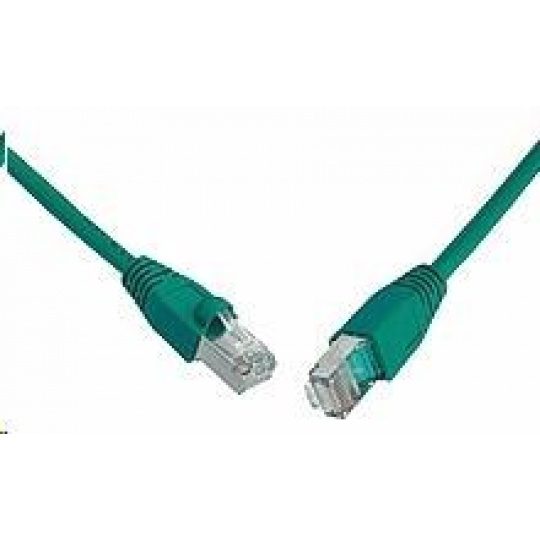 Solarix Patch kábel CAT5E SFTP PVC 1m zelený odolný proti zaseknutiu C5E-315GR-1MB