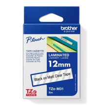 BROTHER TZEM31 - 12 mm široká kazeta TZ, laminovaná TZE-M31, priesvitný mat/čierne písmo BROTHER TZEM31 - 12 mm široká kazeta TZ, laminovaná TZE-M31, priesvitný mat/čierne písmo