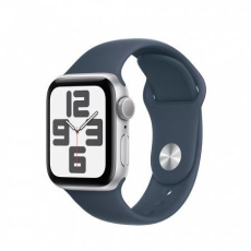 APPLE Watch SE GPS 40mm Silver Aluminium Case with Storm Blue Sport Band - S/M APPLE Watch SE GPS 40mm Silver Aluminium Case with Storm Blue Sport Band - S/M