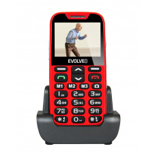 EVOLVEO EasyPhone XD, mobilný telefón pre seniorov s nabíjacím stojanom (červený)