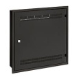 Solarix rozvaděč LC-18 do zdi s lištami 2U, 4U a 11U, 550x550 černá RAL9005 s rámečkem k zazdění LC-18-55-15-W-B