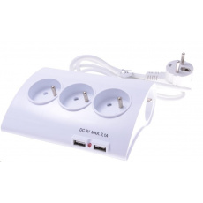 PREMIUMCORD Predlžovací kábel 230V 1,5m 5zásuviek+vypínač+2x USB 2A PREMIUMCORD Predlžovací kábel 230V 1,5m 5zásuviek+vypínač+2x USB 2A