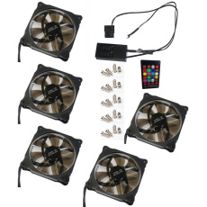 EUROCASE ventilátor RGB 120mm (Ring type), set 5ks + controller EUROCASE ventilátor RGB 120mm (Ring type), set 5ks + controller