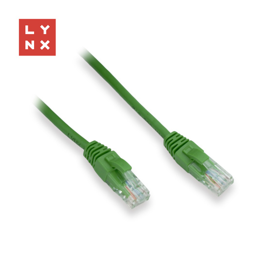 LYNX UTP patch kabel Cat5e, PVC, CCA, 10m, zelený LYNX UTP patch kabel Cat5e, PVC, CCA, 10m, zelený