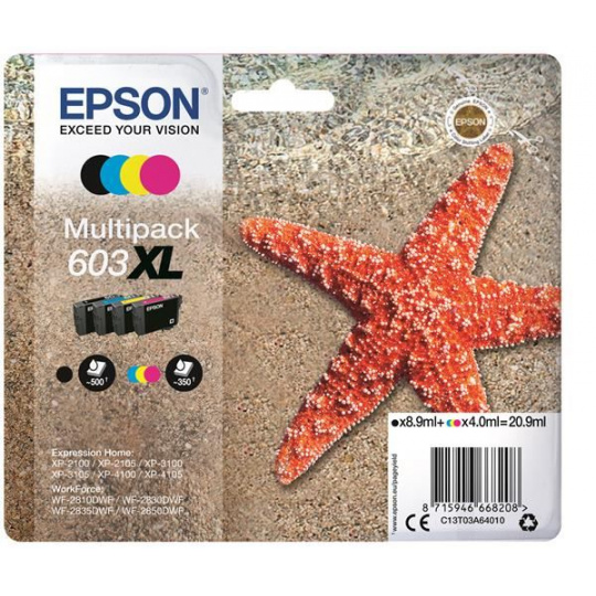 Atrament EPSON Multipack "Starfish" 4-farebný atrament 603XL