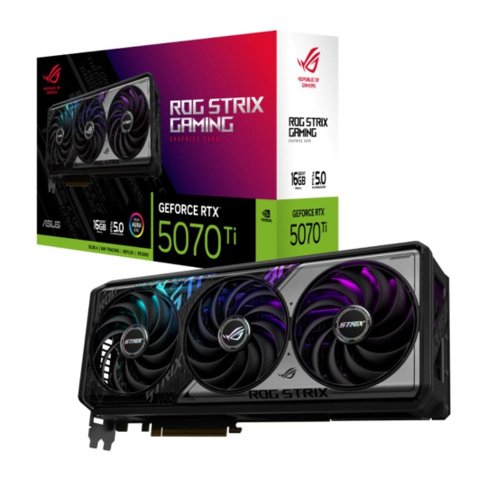 ASUS VGA NVIDIA GeForce RTX 5070 Ti ROG STRIX 16GB, 16GB GDDR7, 3xDP, 2xHDMI ASUS VGA NVIDIA GeForce RTX 5070 Ti ROG STRIX 16GB, 16GB GDDR7, 3xDP, 2xHDMI
