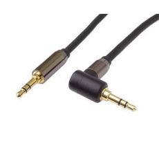 PremiumCord HQ stíněný kabel stereo Jack 3.5mm - Jack 3.5mm zahnutý 90°, 3m PremiumCord HQ stíněný kabel stereo Jack 3.5mm - Jack 3.5mm zahnutý 90°, 3m