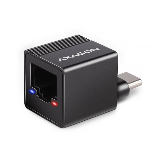 AXAGON ADE-MINIC, USB-C 3.2 Gen 1 - Gigabit Ethernet MINI sieťová karta, Realtek 8153, auto inštal, čierna