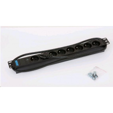 TRITON 19" rozvádzač 8x230V - 2m, svetelný indikátor, čierny