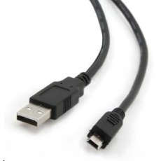 Kábel USB GEMBIRD 2.0 Prepojenie A-Mini B (5pin), pozlátené kontakty, 1,8 m, čierne Kábel USB GEMBIRD 2.0 Prepojenie A-Mini B (5pin), pozlátené kontakty, 1,8 m, čierne