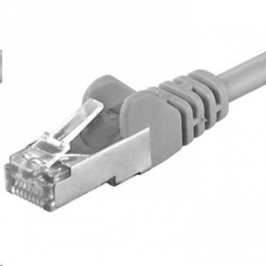 PREMIUMCORD Patch kábel CAT6a S-FTP, RJ45-RJ45, AWG 26/7 1m sivý