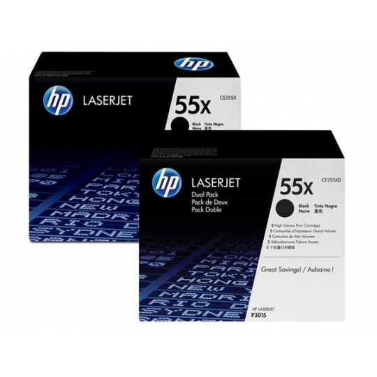 Tonerový vozík HP 55X Black 2-pack LJ, CE255XD (12 500 / 12 500 strán)