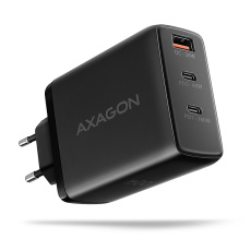 AXAGON ACU-DPQ100, GaN nabíjačka do siete 100W, 3x port (USB-A + dual USB-C), PD3.0/PPS/QC4+/Apple, čierná