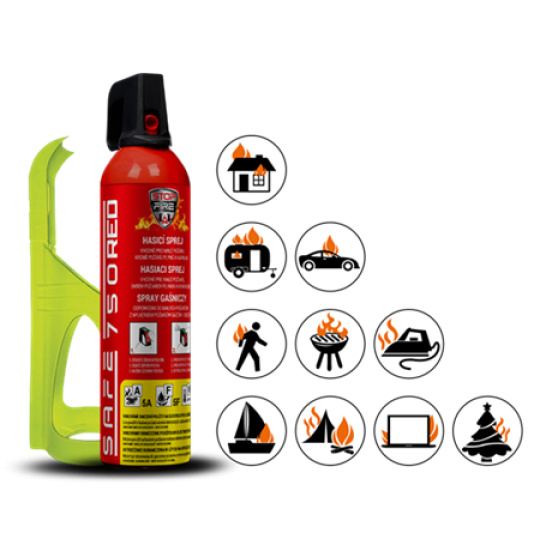 Safe SET Hasicí sprej  750 RED + držák  75F