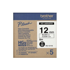 BROTHER HGE-131V5 Etiketovacie potreby, 12 mm čierna/čierna (balenie 5 ks) Vysokokvalitná páska BROTHER HGE-131V5 Etiketovacie potreby, 12 mm čierna/čierna (balenie 5 ks) Vysokokvalitná páska