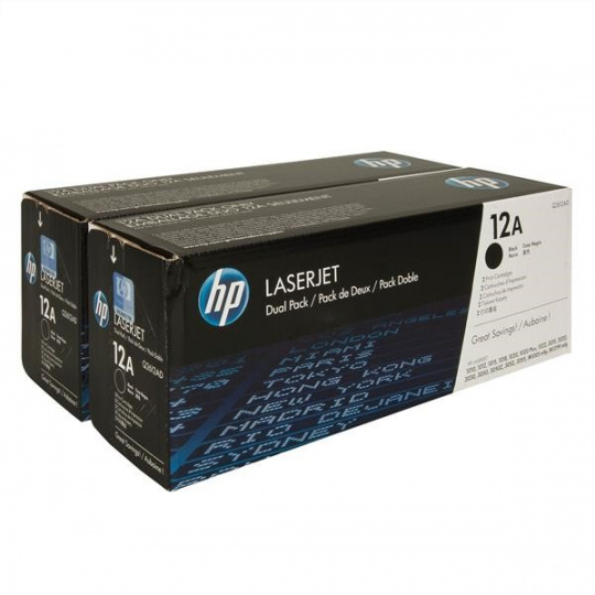 Čierna tonerová kazeta HP 12A LJ v 2 baleniach, Q2612AD (2 000 / 2 000 strán)