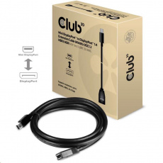 Club3D Prodlužovací kabel Mini DisplayPort 1.4 na DisplayPort 8K 60Hz DSC 1.2 HBR3 HDR Bidirectional (M/F), 1m Club3D Prodlužovací kabel Mini DisplayPort 1.4 na DisplayPort 8K 60Hz DSC 1.2 HBR3 HDR Bidirectional (M/F), 1m