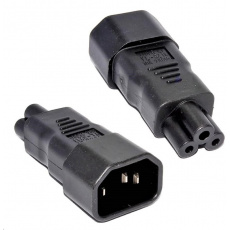 Adaptér IEC C14 na IEC C5 "trojlístok" 230V, 10A Adaptér IEC C14 na IEC C5 "trojlístok" 230V, 10A