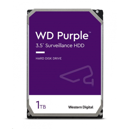 WD PURPLE WD10PURZ 1TB SATA/600 64MB cache, nízka hlučnosť, CMR