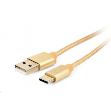 GEMBIRD CABLEXPERT kábel USB na USB-C (AM/CM), 1,8 m, opletený, zlatý, blister GEMBIRD CABLEXPERT kábel USB na USB-C (AM/CM), 1,8 m, opletený, zlatý, blister
