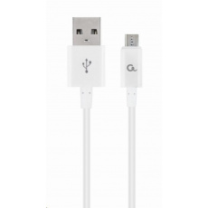 GEMBIRD CABLEXPERT USB 2.0 Kábel AM na MicroUSB (AM/BM), 1 m, biely GEMBIRD CABLEXPERT USB 2.0 Kábel AM na MicroUSB (AM/BM), 1 m, biely