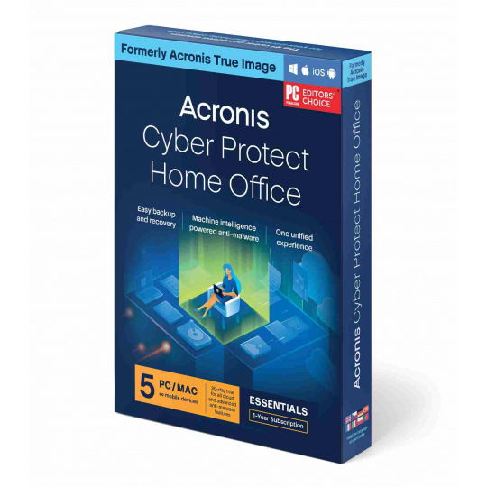 Acronis Cyber Protect Home Office Essentials Predplatné 5 počítačov - 1 rok predplatného ESD