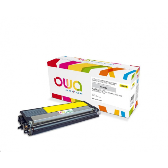 OWA Armor toner pre BROTHER HL 4140, 4150, 4570, MFC 9460, 9465, 9970, DCP 9055, 1500 strán, TN320Y, žltá/žltá (TN-320Y)