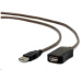 GEMBIRD USB 2.0 aktívny predlžovací kábel, 10 m, čierny