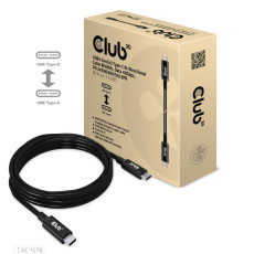 Club3D Kabel USB4 Gen3x2 Type-C Oboustranný kabel 8K60Hz, Data 40 Gbps, PD 240W(48V/5A) EPR M/M 2m Club3D Kabel USB4 Gen3x2 Type-C Oboustranný kabel 8K60Hz, Data 40 Gbps, PD 240W(48V/5A) EPR M/M 2m