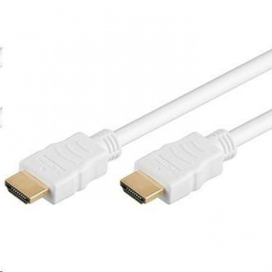 Vysokorýchlostný kábel HDMI + Ethernet PremiumCord, biely, pozlátené konektory, 15 m
