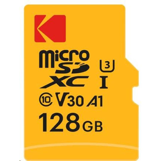 Kodak paměťová micro SD karta 128GB UHS-I U3 V30 Ultra + adaptér Kodak paměťová micro SD karta 128GB UHS-I U3 V30 Ultra + adaptér