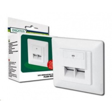 Zásuvka 2x RJ45 na zapustenie, STP Cat6 Zásuvka 2x RJ45 na zapustenie, STP Cat6