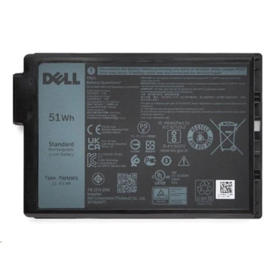 Dell 3-cell 51 Wh Lithium Ion Replacement Battery for Select Laptops