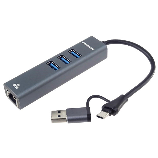 PremiumCord Adaptér USB-C a USB-A na Gigabit 10/100/1000Mbps + 3x USB 3.2 konektor PremiumCord Adaptér USB-C a USB-A na Gigabit 10/100/1000Mbps + 3x USB 3.2 konektor