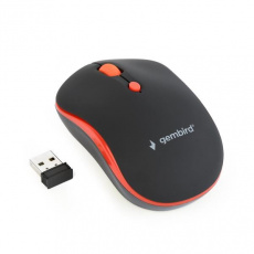 Myš GEMBIRD MUSW-4B-03-R, čierno-červená, bezdrôtová, USB nano prijímač Myš GEMBIRD MUSW-4B-03-R, čierno-červená, bezdrôtová, USB nano prijímač