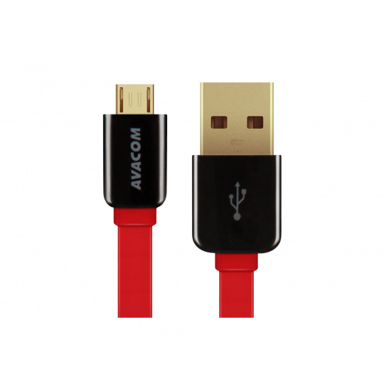 Kábel AVACOM MIC-40R USB na Micro USB, 40 cm, červený