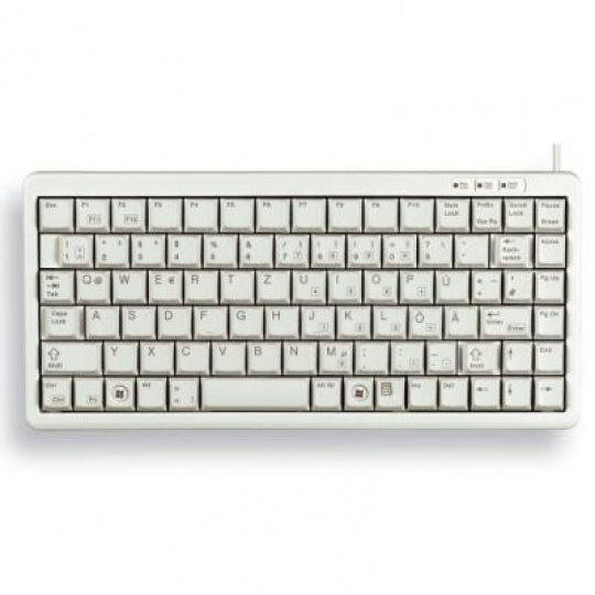 CHERRY klávesnice G84-4100 COMPACT KEYBOARD, lehká, USB, EU, bílá