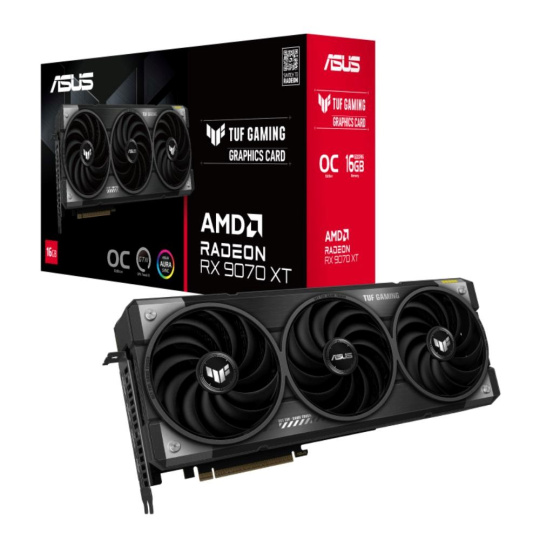 ASUS VGA AMD Radeon RX 9070 XT TUF GAMING OC 16GB, RX 9070 XT, 16GB GDDR6, 3xDP, 1xHDMI ASUS VGA AMD Radeon RX 9070 XT TUF GAMING OC 16GB, RX 9070 XT, 16GB GDDR6, 3xDP, 1xHDMI