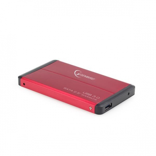 Externý box GEMBIRD pre 2.5" zariadenie, USB 3.0, SATA, červená