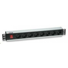 Intellinet 19" Rackmount 8-Way Power Strip - nemecký typ, distribučný panel, 8x DE zásuvka, 3m kábel