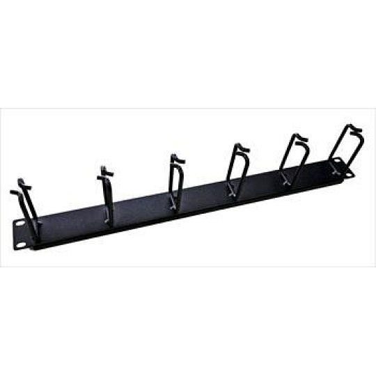 19" vyvazovací panel LEXI-Net 1U, celokovový, 6x úchyt 40x80mm, černý