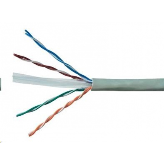 UTP kabel PlanetElite, Cat6, drát, PVC, šedý, 305m