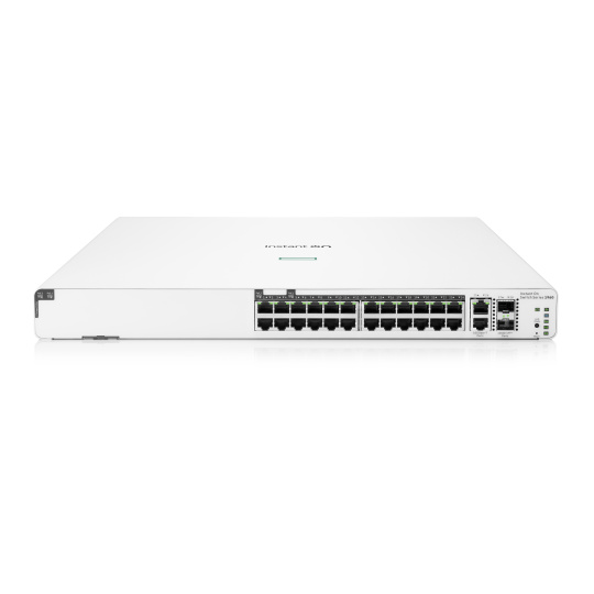 HPE Networking Instant On Switch 20p Gigabit CL4 4p Gigabit CL6 PoE 2p 10GBT 2p SFP+ 370W 1960 (JL807A). HPE Networking Instant On Switch 20p Gigabit CL4 4p Gigabit CL6 PoE 2p 10GBT 2p SFP+ 370W 1960 (JL807A).