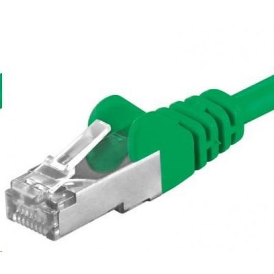 PREMIUMCORD Patch kábel CAT6a S-FTP, RJ45-RJ45, AWG 26/7 2m zelený